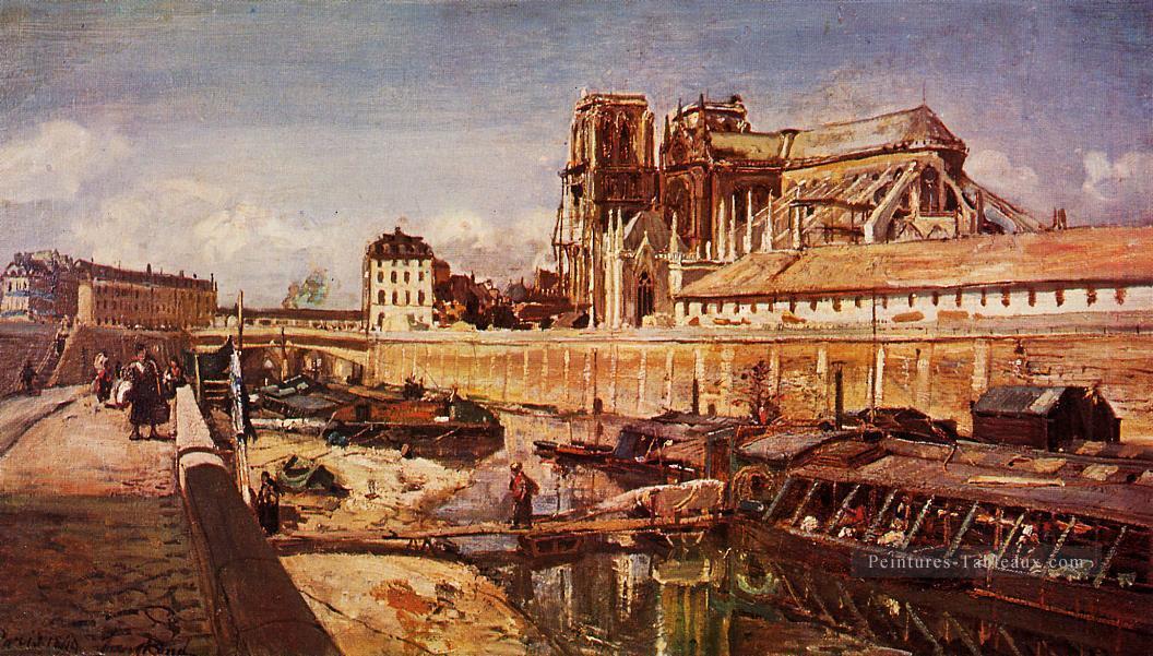 Notre Dame de Paris Vu du Pont de Lacheveche Johan Barthold Jongkind Peintures à l'huile